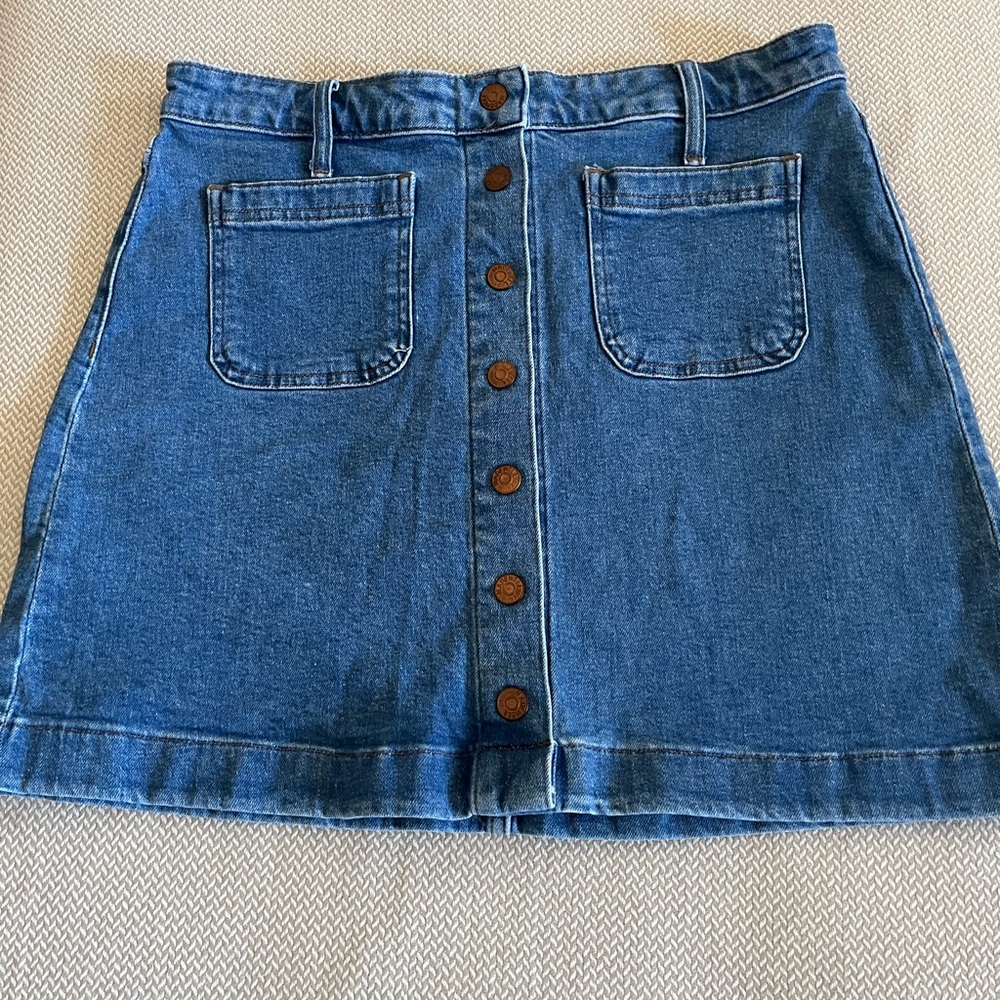 Madewell Button-Down Denim Mini Skirt Size 29